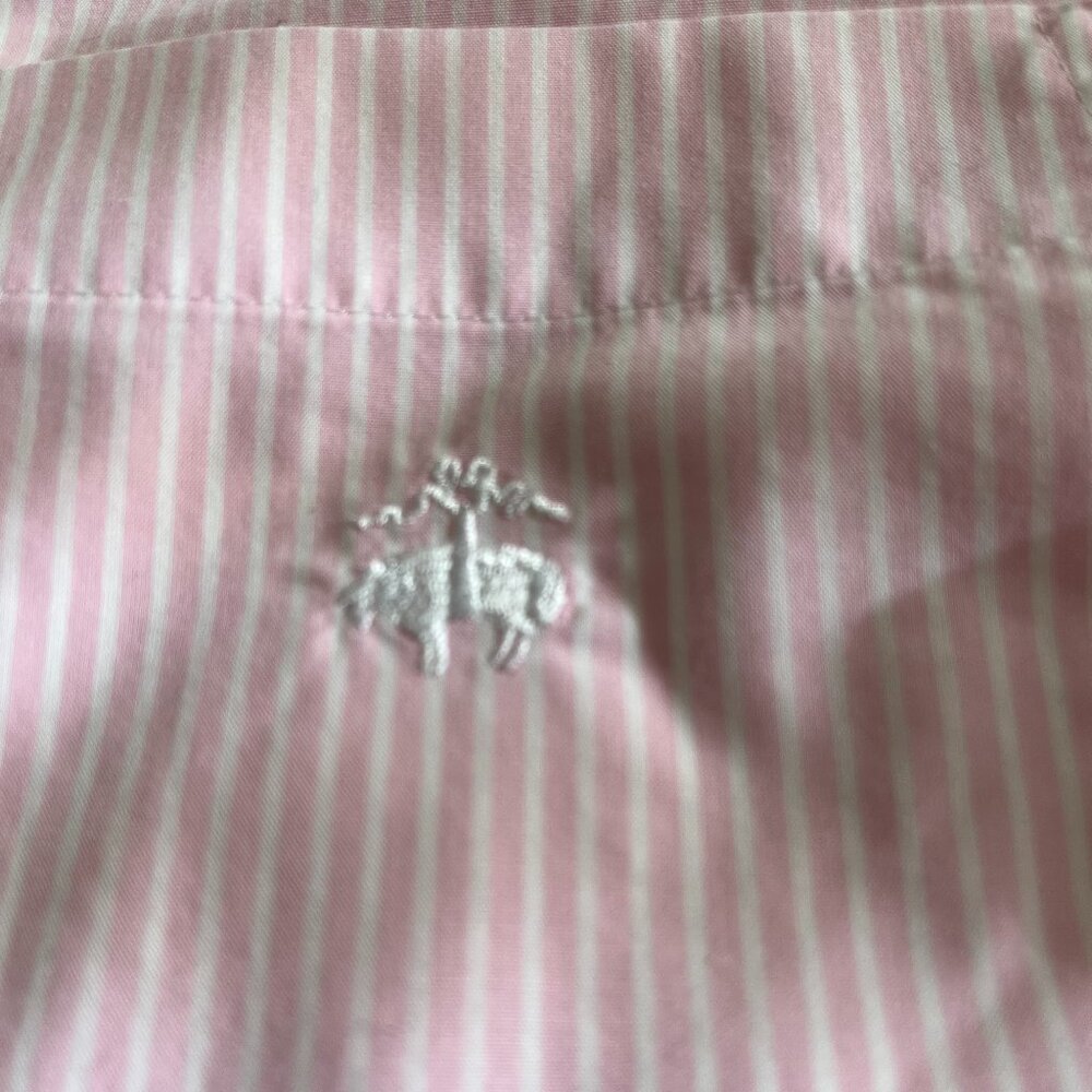 Brooks Brothers Women's Pink White Striped Pajamas 100% Cotton Small